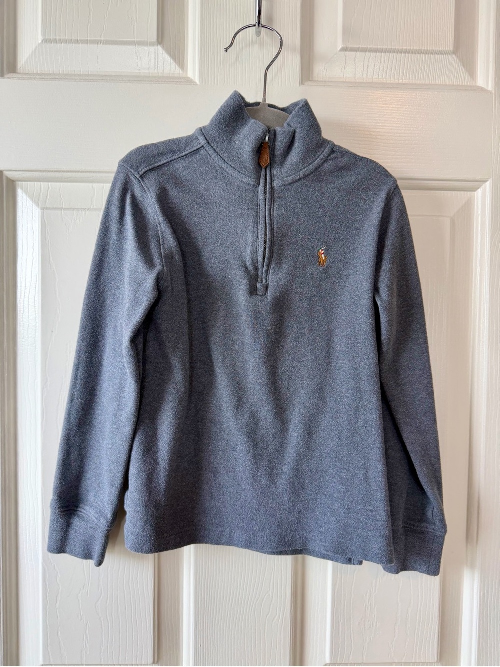 Boys Ralph Lauren Gray Quarter-Zip Pullover Size 6